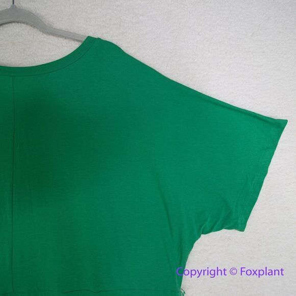 New! Eloquii Women's Plus Size Cross Front Flutter Sleeve Dress in green, 20 - Picture 12 of 16